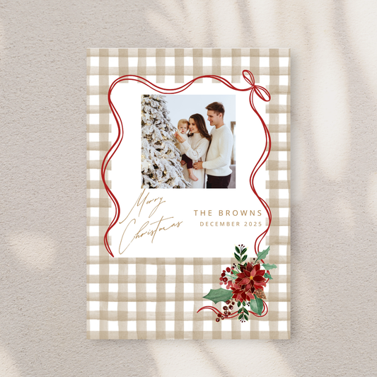 Holiday Card with Custom Photo Magnet - Set of 6