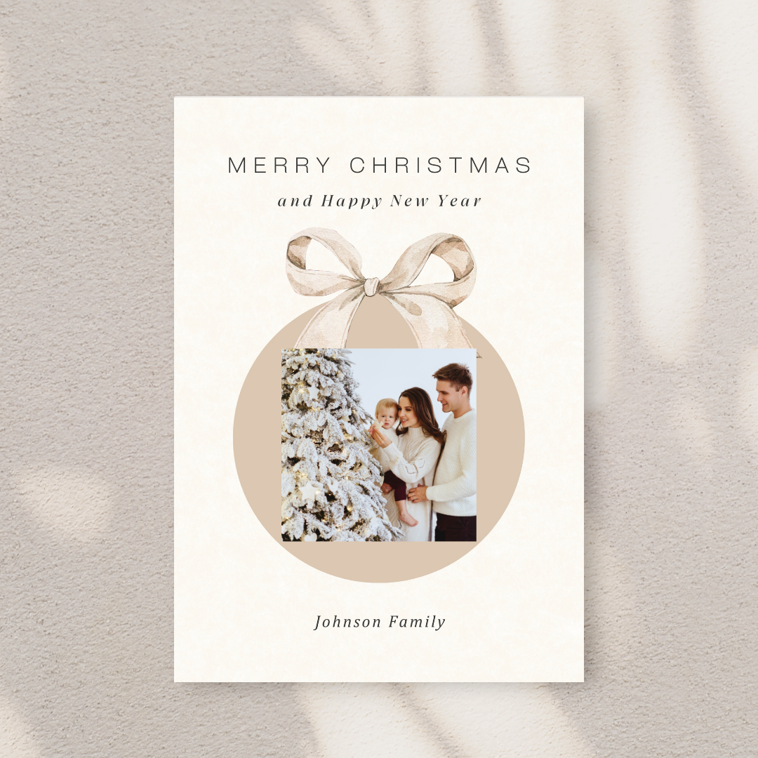 Holiday Card with Custom Photo Magnet - Set of 6
