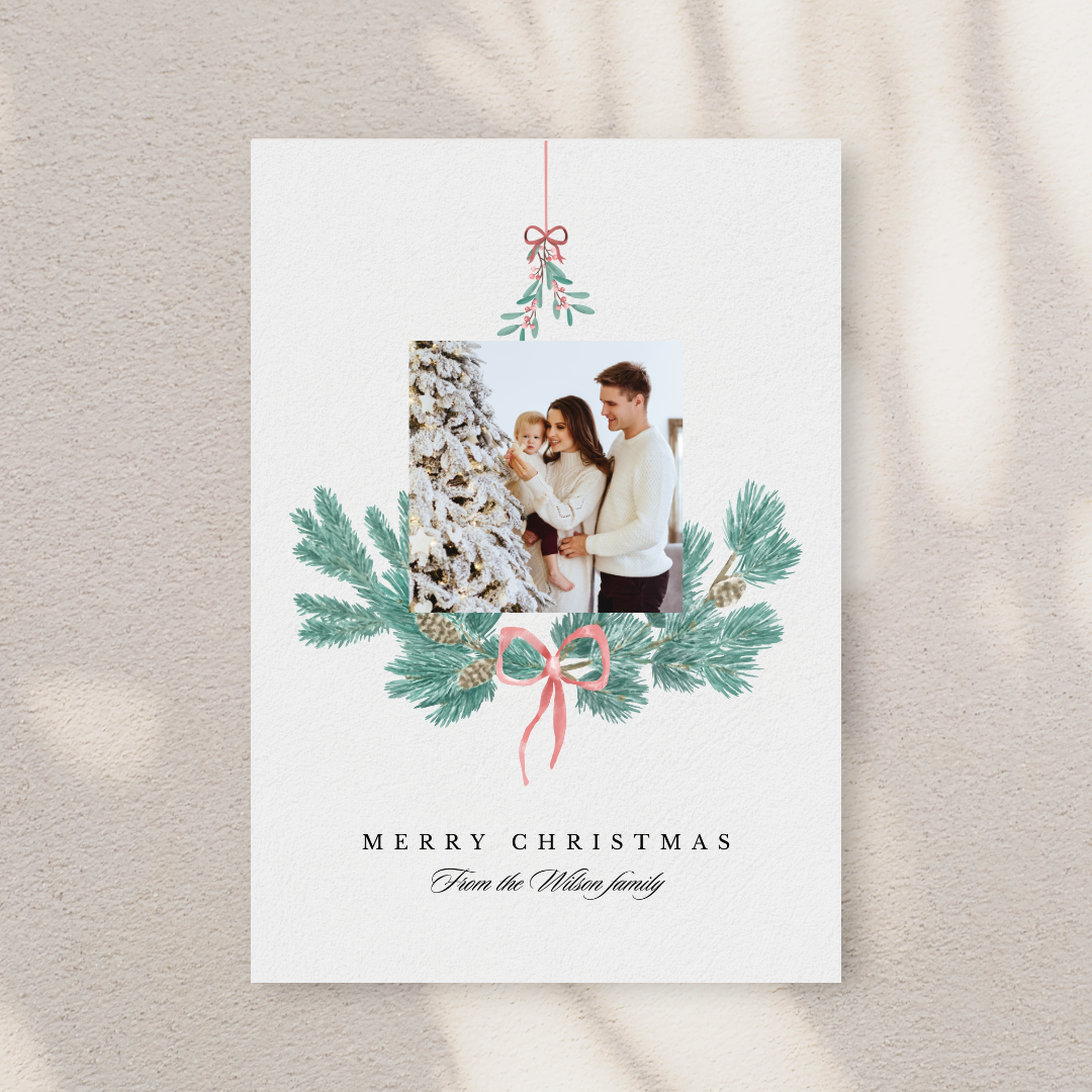Holiday Card with Custom Photo Magnet - Set of 6