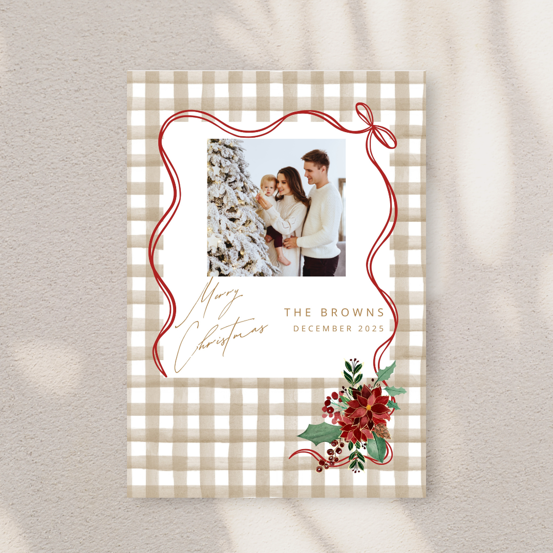 Holiday Card with Custom Photo Magnet - Set of 6