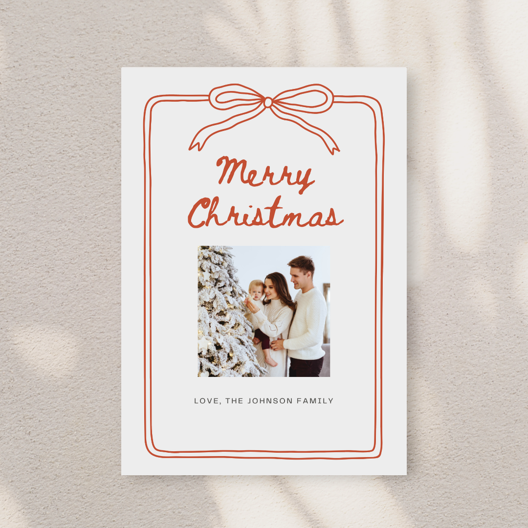 Holiday Card with Custom Photo Magnet - Set of 6